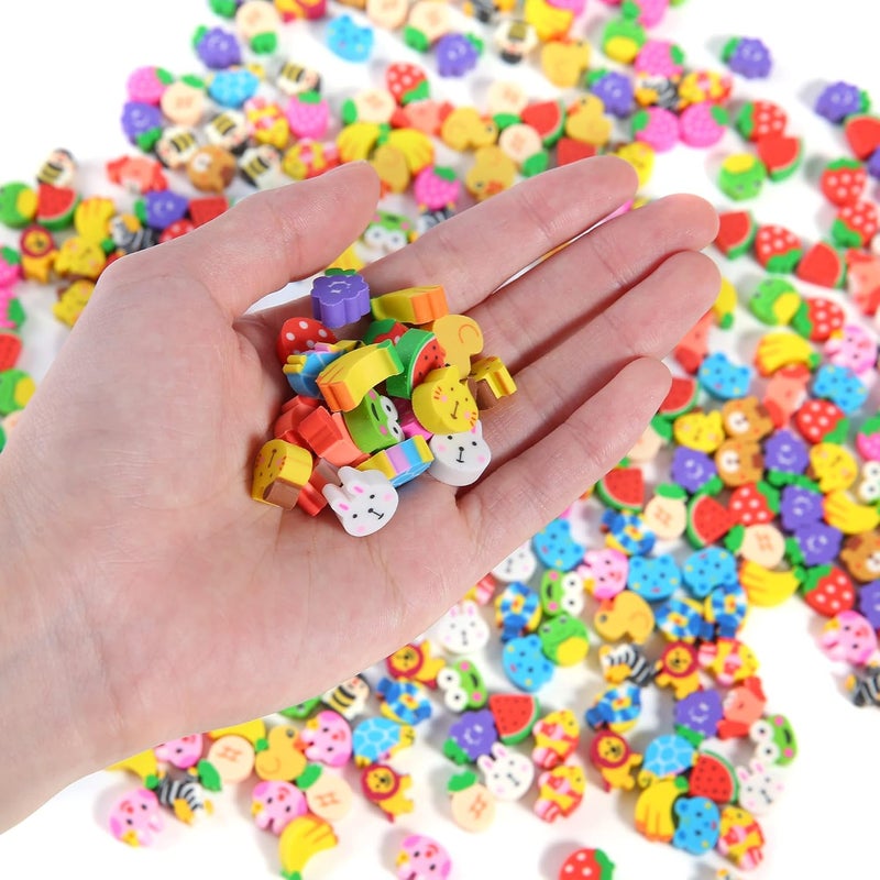 TDOCK 1000 Pieces Mini Erasers for Kids, Bulk Small Animal Fruit Pencil Erasers Assortment for Home Rewards, School Supplies and Gift Filling - Image 4